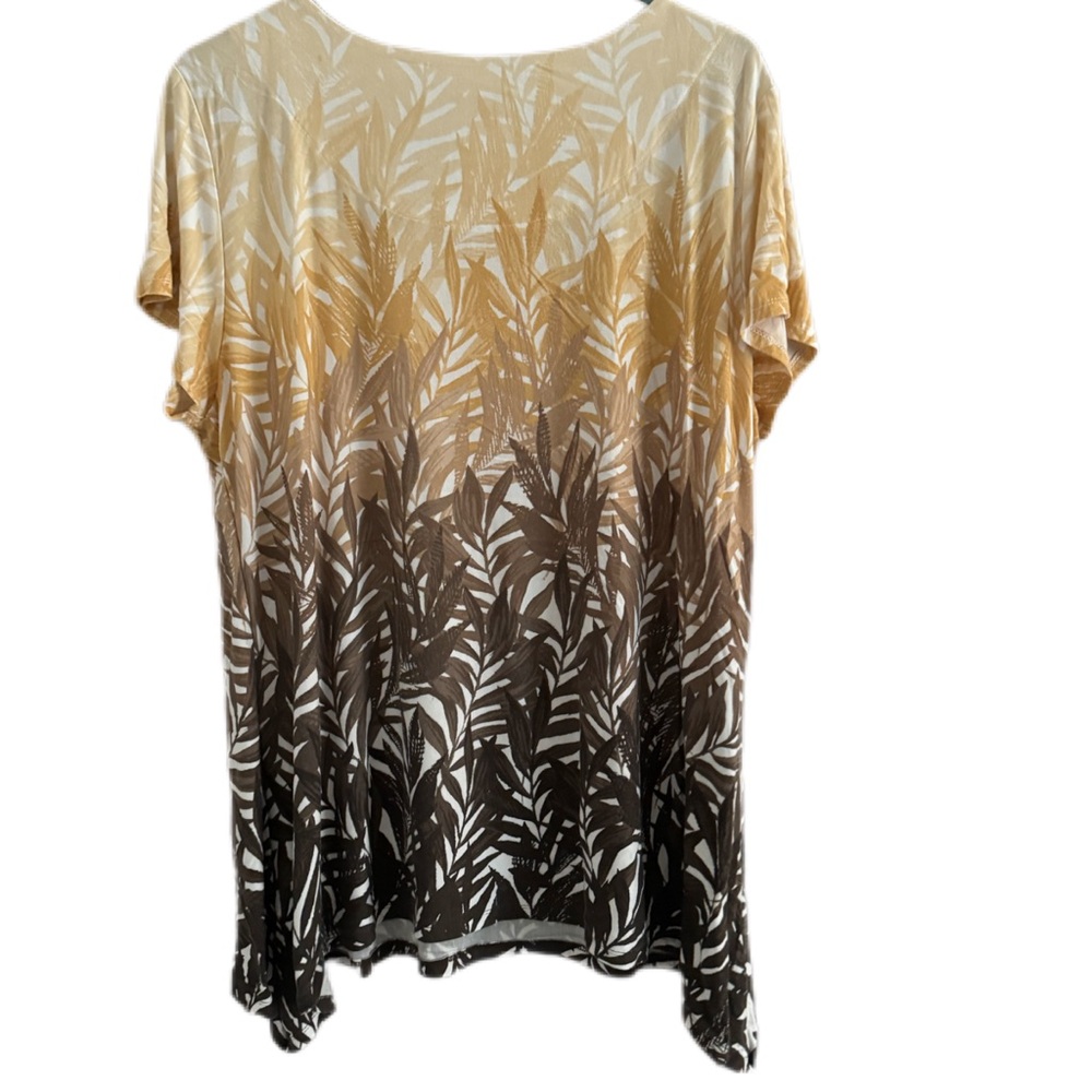 Ruby Rd Top Size Xl. Ombr Leaf Design Beading, Ha… - image 3